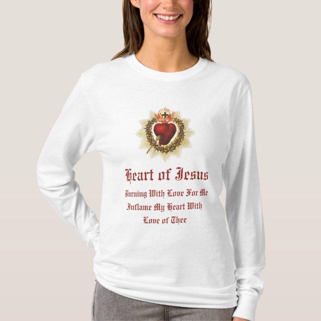 Sacred Heart of Jesus Long Sleeve T-Shirt (Front)