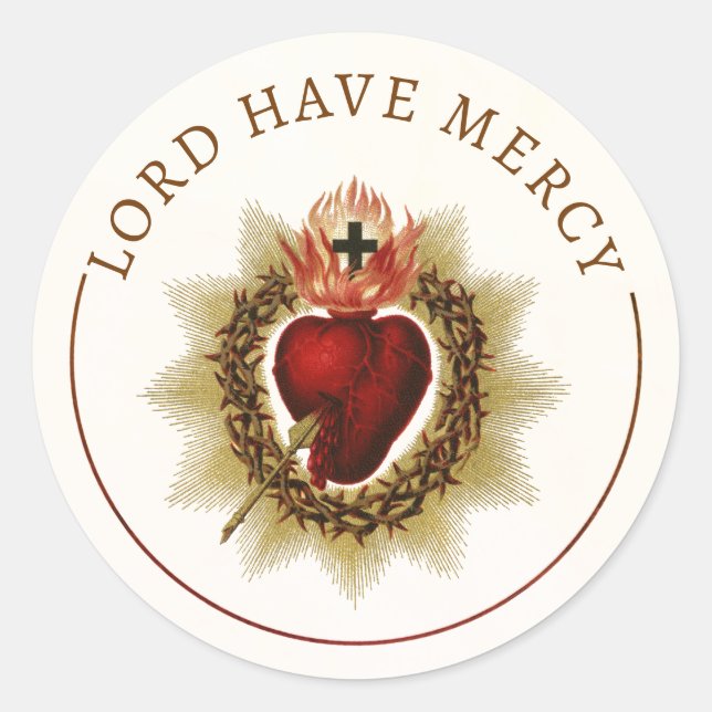 Sacred Heart of Jesus – Lord Have Mercy Classic Round Sticker (Front)