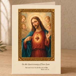 Sacred Heart of Jesus Loss Anniversary Memorial  Card