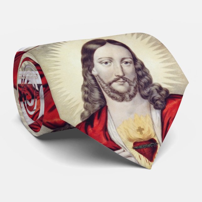 SACRED HEART OF JESUS NECK TIE (Rolled)