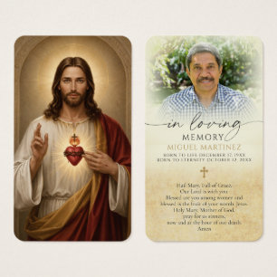 Sacred Heart of Jesus Photo Prayer Cards