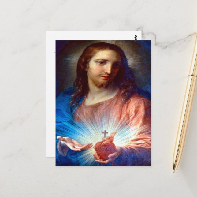 Sacred Heart of Jesus Postcard (Front/Back In Situ)
