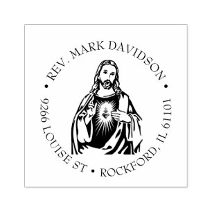 Sacred Heart of Jesus Religious Divine Mercy Rubber Stamp
