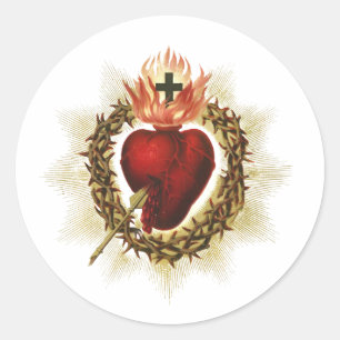 Sacred Heart of Jesus Round Stickers