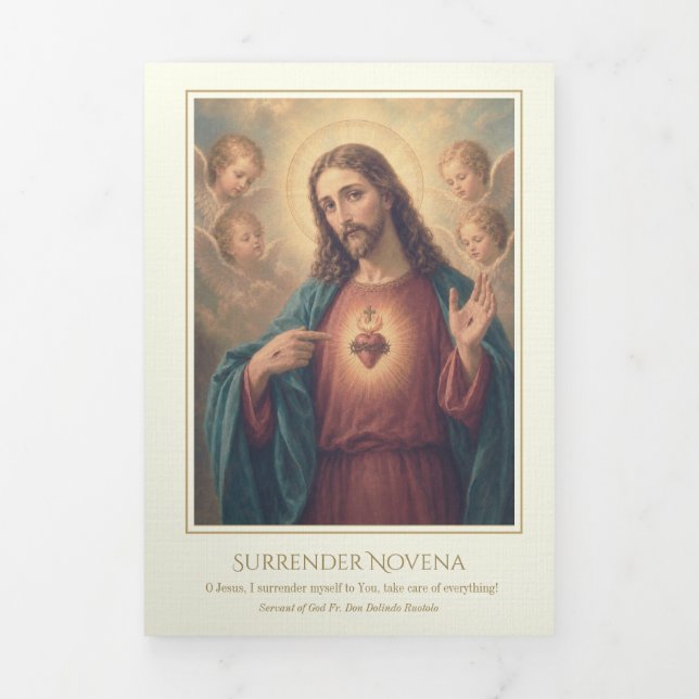 Sacred Heart of Jesus Surrender Novena Prayer Tri-Fold Card (Cover)
