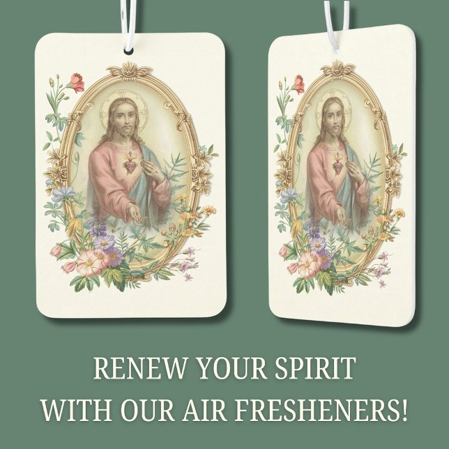 Sacred Heart of Jesus Traditional Catholic Car Air Freshener (Creator Uploaded)