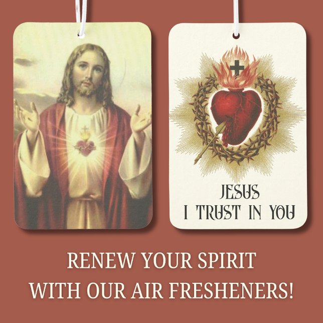 Sacred Heart of Jesus Traditional Catholic Car Air Freshener (Creator Uploaded)