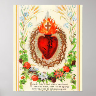 Sacred Heart of Jesus Vintage A-092621 Poster