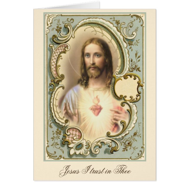 Sacred Heart of Jesus Vintage Catholic Prayer (Front)