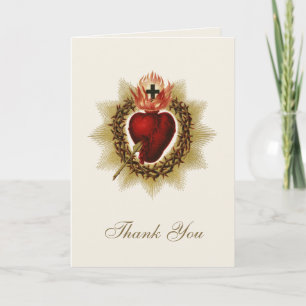 Sacred Heart of Jesus Wedding Appreciation Thank You Card