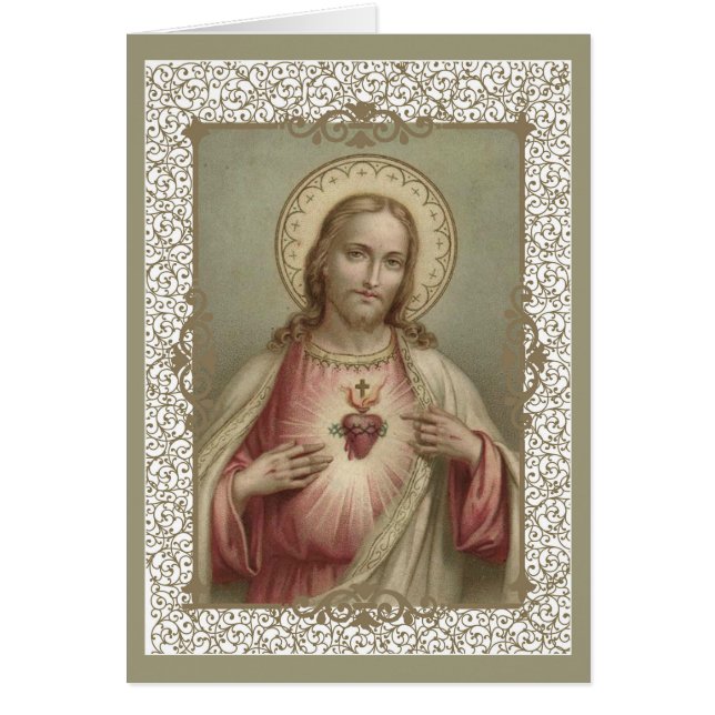 Sacred Heart of Jesus with decorative border (Front)