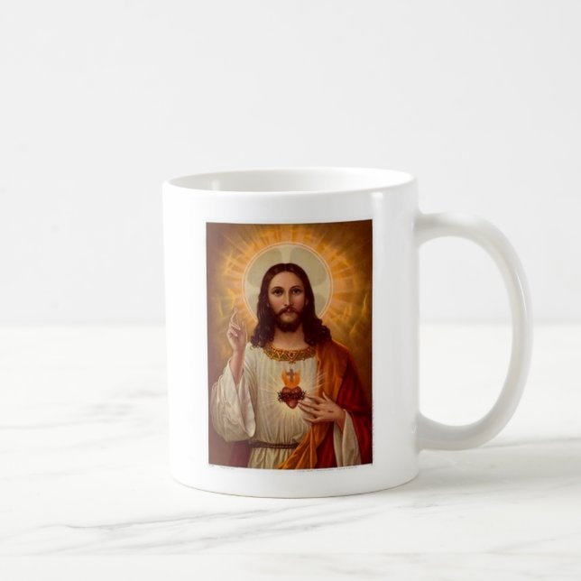 Sacred Heart of Jesus with Prayer Coffee Mug (Right)