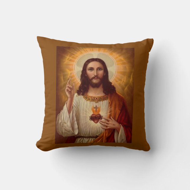 Sacred Heart of Jesus with Prayer Cushion (Front)
