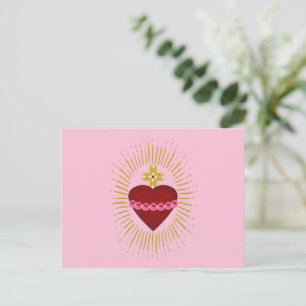 Sacred Heart of Mary Immaculate Heart Icon Postcard