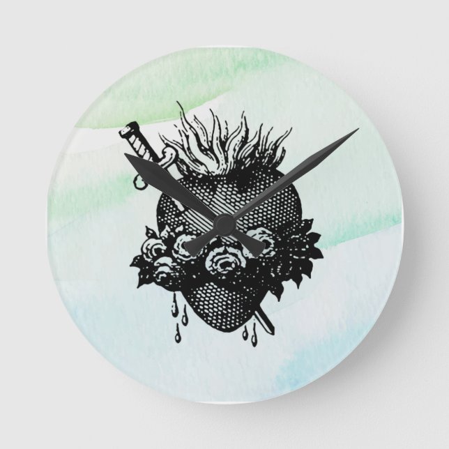 Sacred Heart of Mary Round Clock (Front)