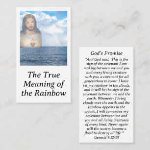 Sacred Heart Rainbow Meaning Prayer Card