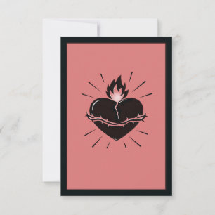 Sacred Heart Reimagined – Minimal Symbolic Art Thank You Card