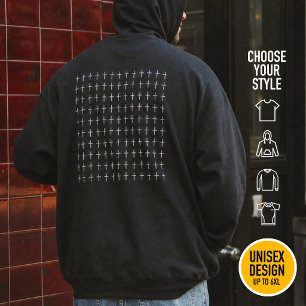 Sacred Heart Symmetrical White Crosses John 14:6 Hoodie