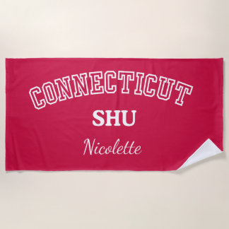SACRED HEART UNIVERSITY PERSONALIZED BEACH TOWEL