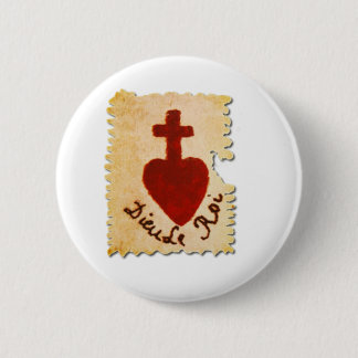 Sacred Heart Vendée Dieu, le Roi Catholic 6 Cm Round Badge