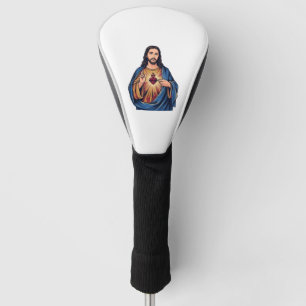 Sacred Heart Vintage Engraving Religious Vector De Golf Head Cover