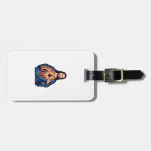 Sacred Heart Vintage Engraving Religious Vector De Luggage Tag