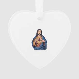 Sacred Heart Vintage Engraving Religious Vector De Ornament