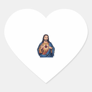 Sacred Heart Vintage Engraving Religious Vector De Sticker