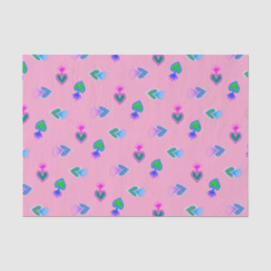Sacred Hearts Catholic Folk Art Pink Tissue Paper