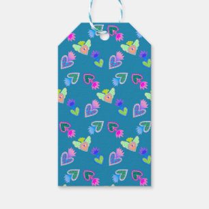 Sacred Hearts Folk Art Gift Tags