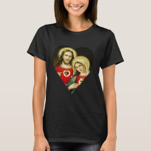 Sacred Hearts Jesus Mary Humourous Big T-Shirt