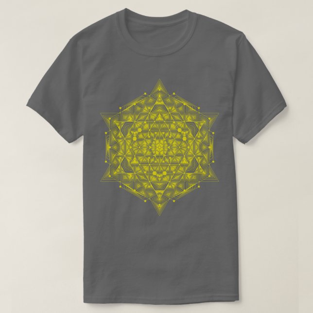 Sacred Hypercube Yellow T-Shirt (Design Front)