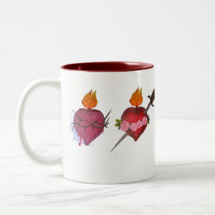 Sacred & Immaculate Hearts of Jesus & Mary Two-Tone Coffee Mug