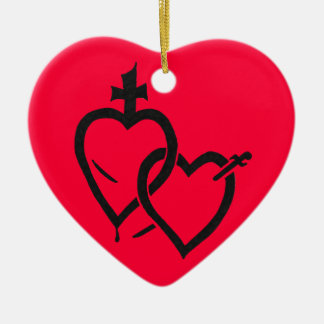 Sacred & Immaculate Hearts Ornament