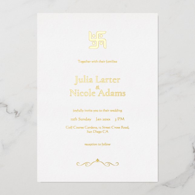Sacred Indian Classic Symbol Minimalist Wedding (Front)