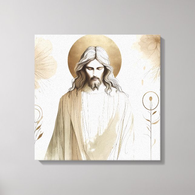 Sacred Jesus Christ Portrait – Spiritual Canvas Print (Front)