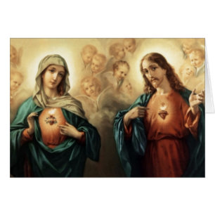 Sacred Jesus Immaculate Heart Mary Angels Cherubs