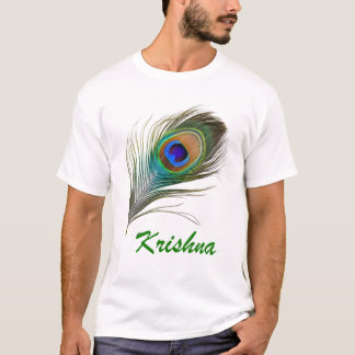 Sacred Krishna Peacock Feather T-Shirt Design!