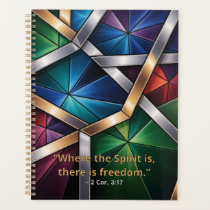Sacred Light" Geometric Prayer Journal - Stained Planner
