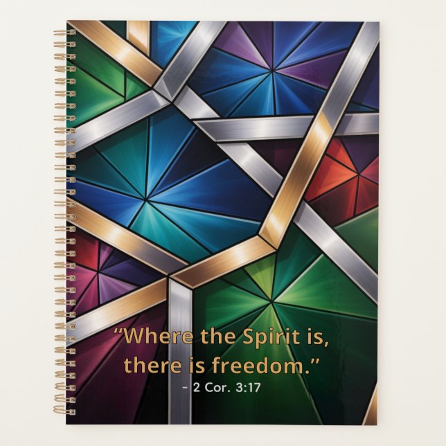 Sacred Light" Geometric Prayer - Stained Planner (Front)