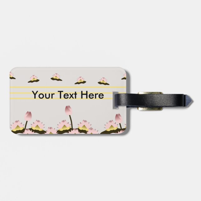 Sacred Lotus Flower Luggage Tag (Back Horizontal)