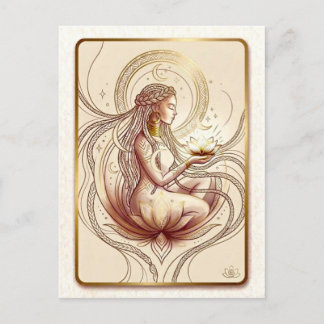 Sacred Lotus Goddess Spiritual Postcard