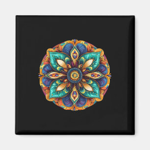 Sacred Lotus Mandala Boho Meditation  Magnet