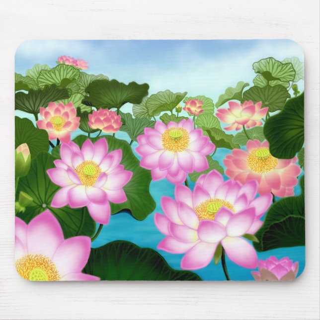 Sacred Lotus Plants Mouse Pad (Front)