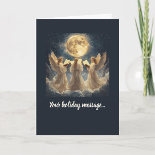 Sacred Moonlit Angels Folded Christmas Card