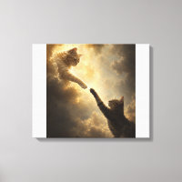 Sacred Near Touch Between Cats Canvas Print