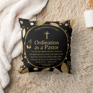 Sacred Newly Ordained Pastor Bible Verse Custom Cushion