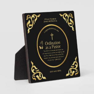 Sacred Newly Ordained Pastor Personalised Gift Plaque