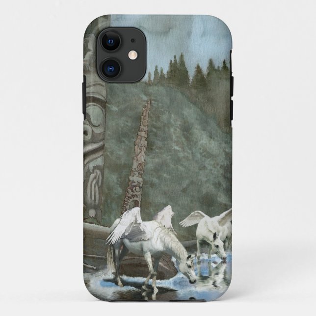 Sacred Pegasi Drinking from River Fantasy Art Case-Mate iPhone Case (Back)