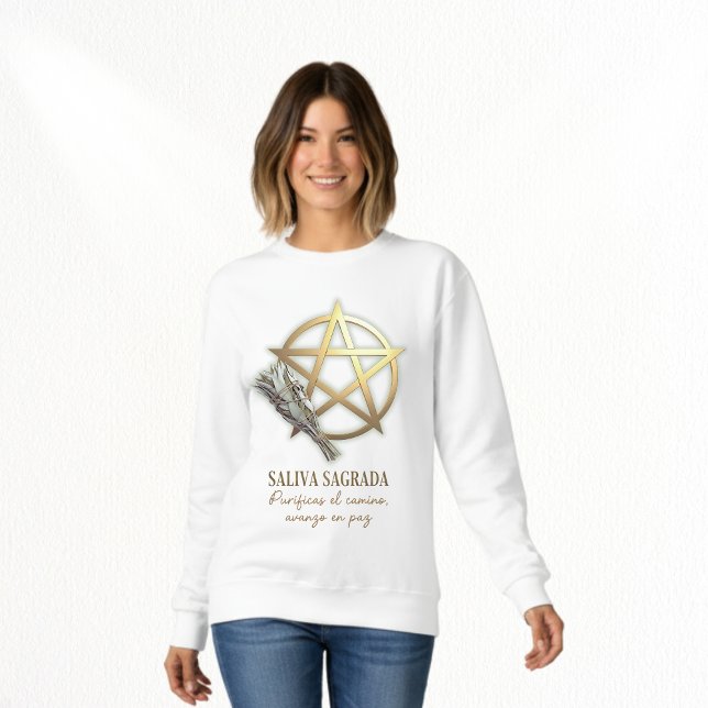 Sacred Pentacle golden sage Sweatshirt (Bonita sudadera pagana, pentagrama y salvia como elementos de ritual magia blanca)